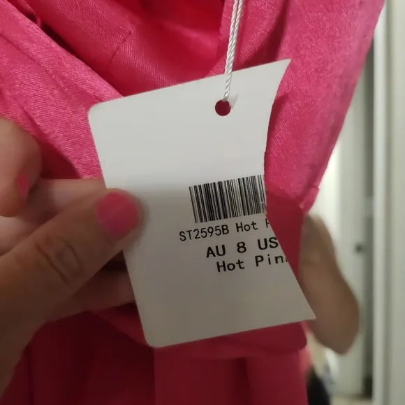 SELFIE LESLIE DON'T WAIT UP ONE SHOULDER WAIST TIE DRESS HOT PINK
