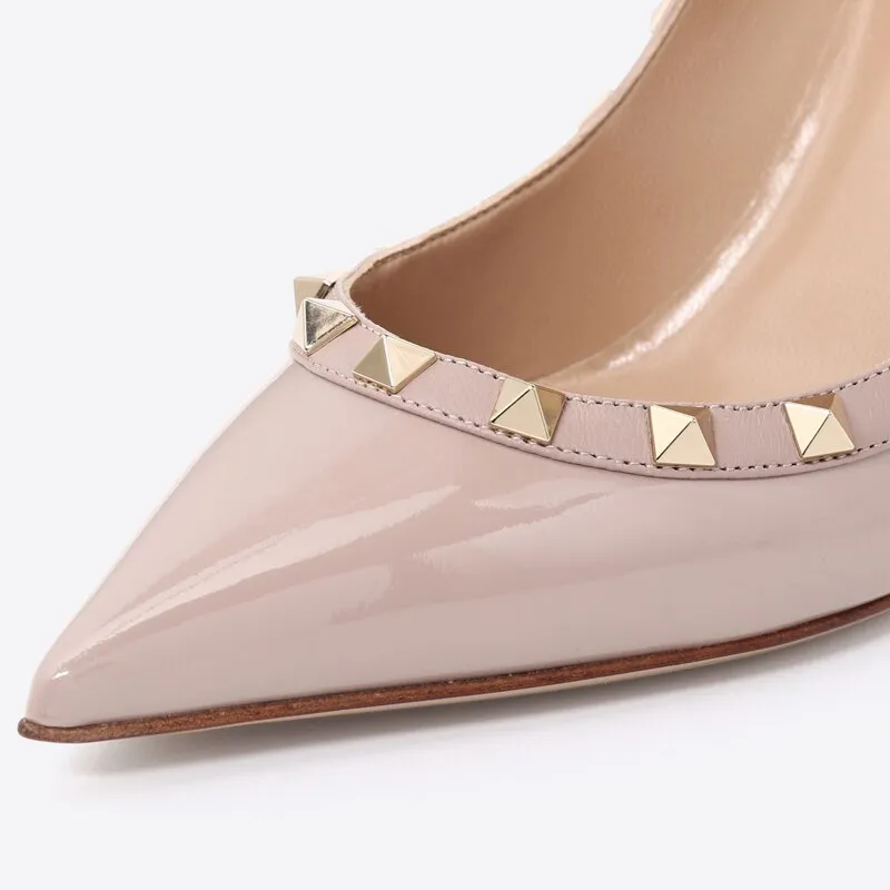 Sexy Rivets Pumps Shoes Patent Leather Women