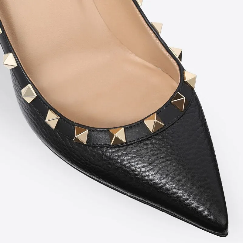 Sexy Rivets Pumps Shoes Patent Leather Women