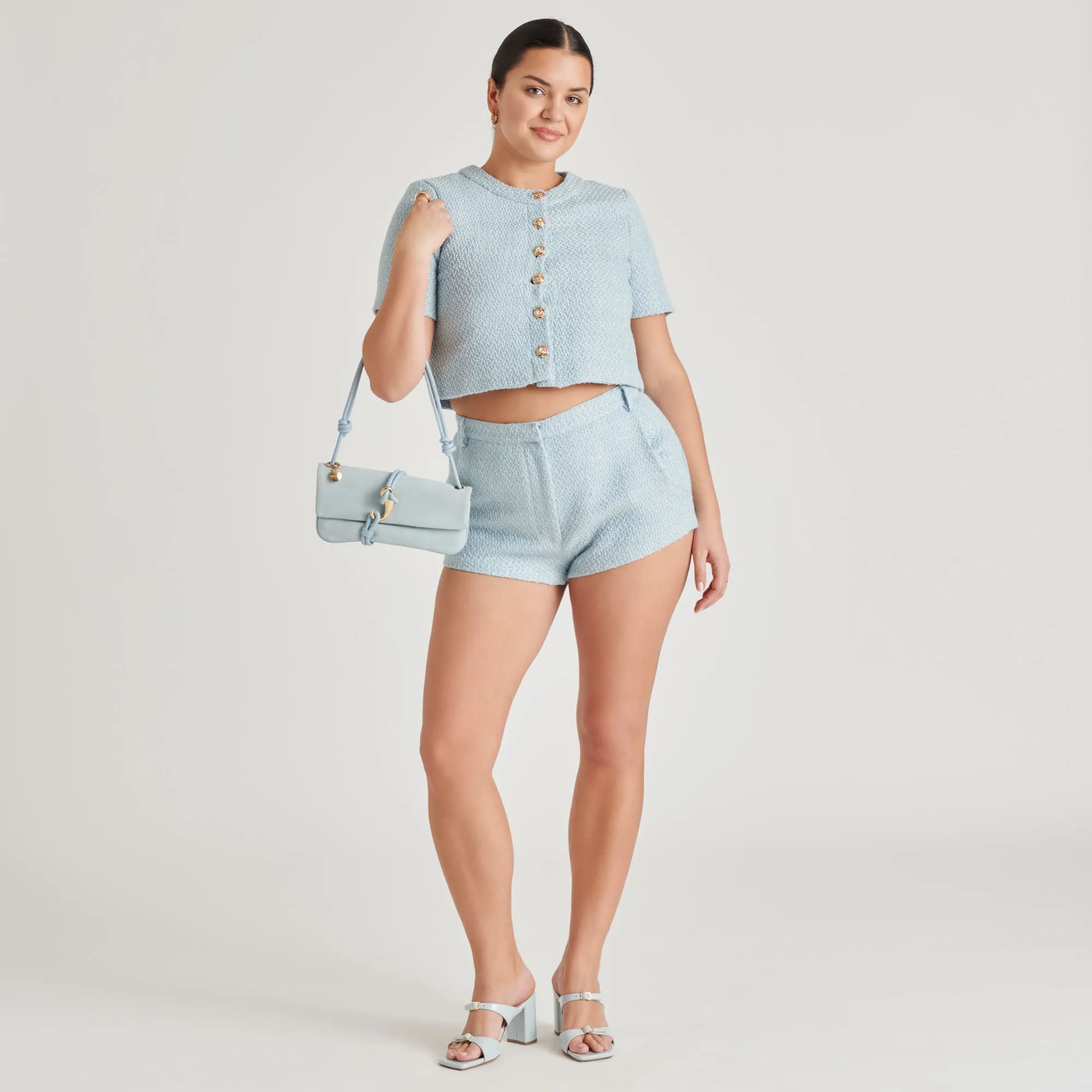 SHANE HEELS ICE BLUE CRINKLE PATENT