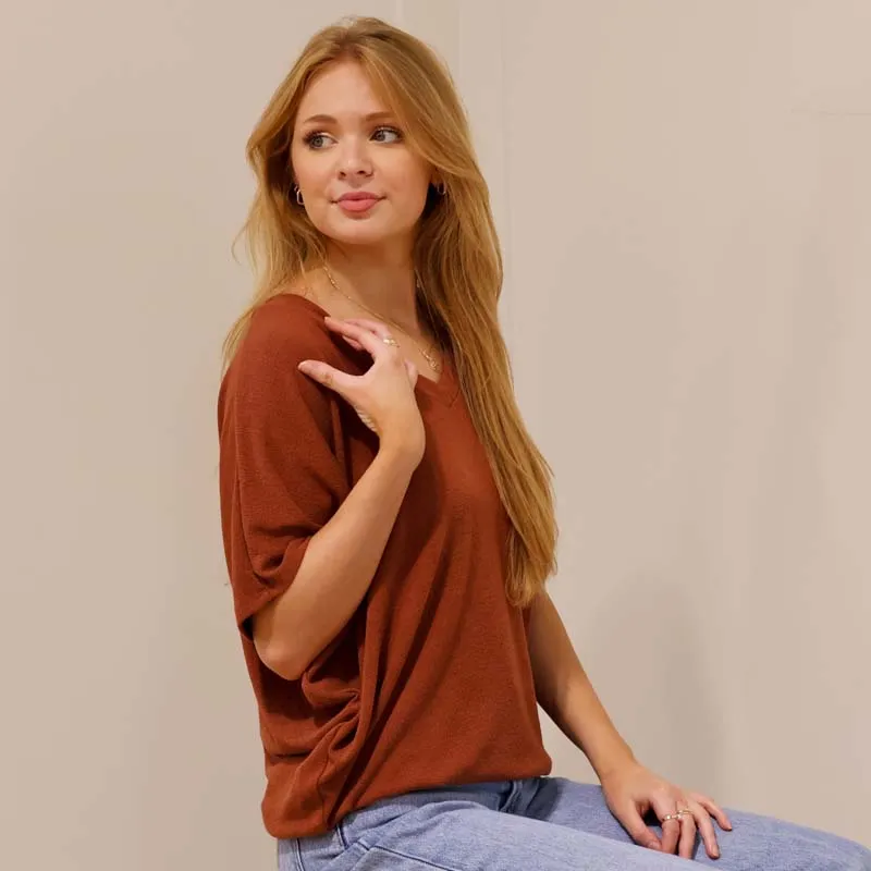 Short Sleeve Cocoon No Pocket Top