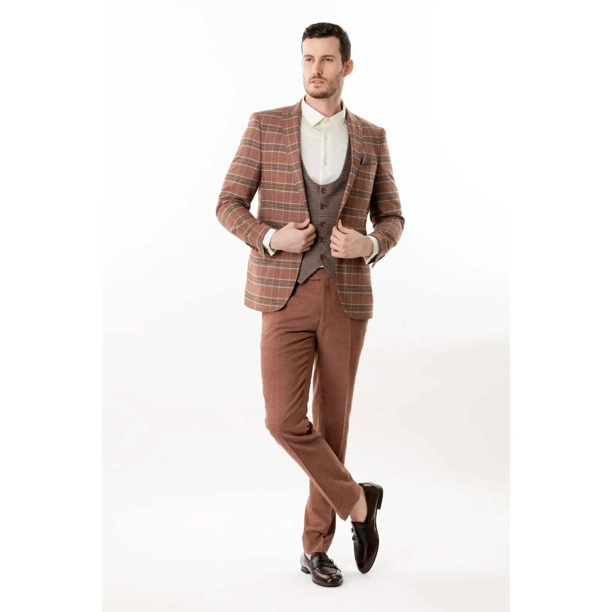 Slim Fit Trousers Rusty Brown