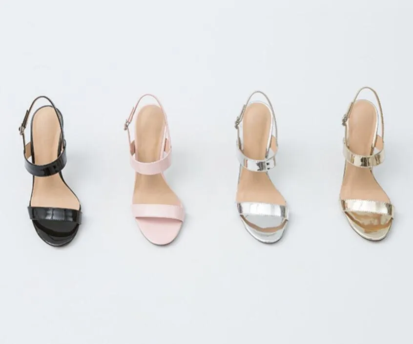 Slingback Open Toe Patent Heels For Petite Feet ES28