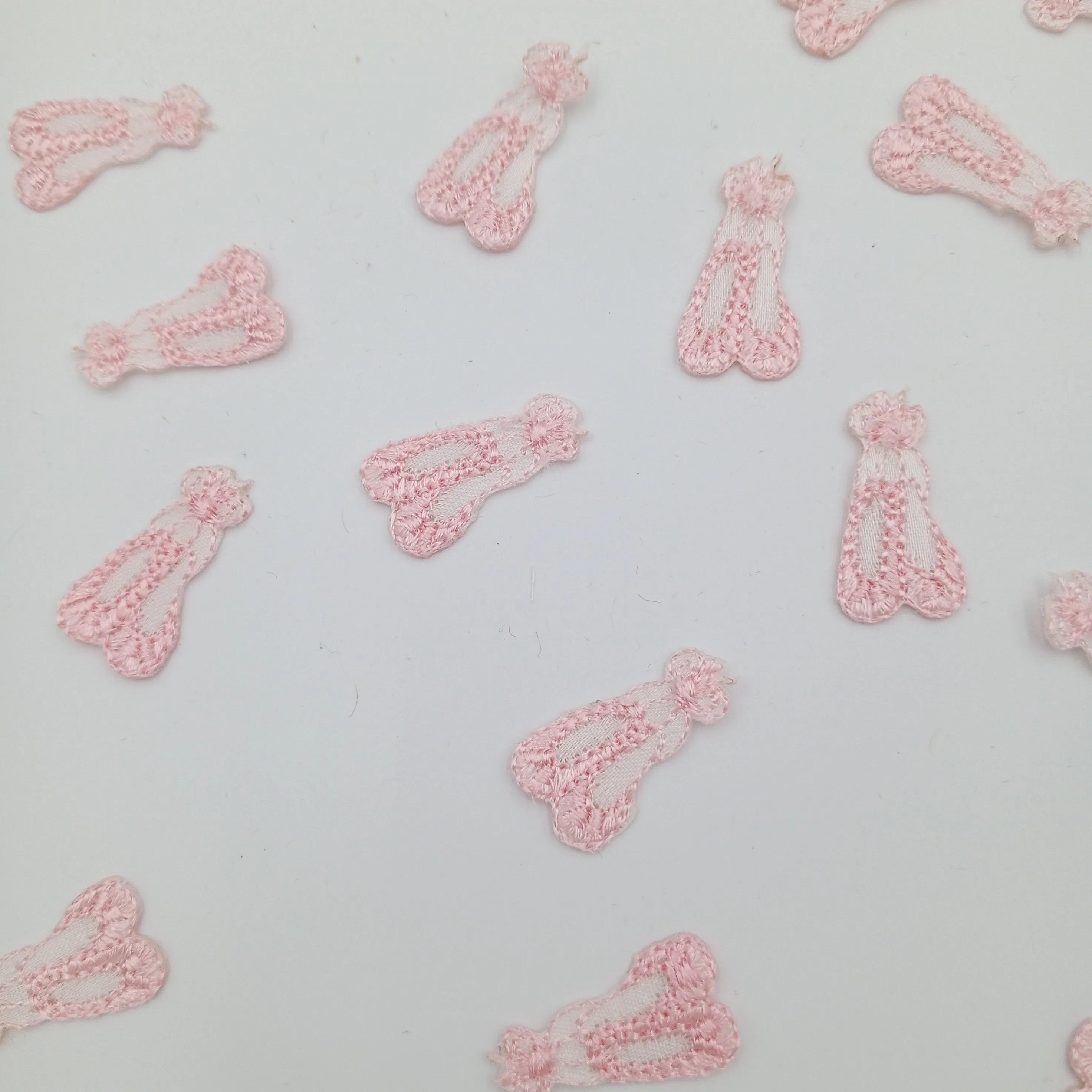 Soft Pink Ballet shoes Embroidered Patch Iron on Ballerina patches Dance Shoes Appliques for DIY Scrapbooking Elements Crafting Ideas #935