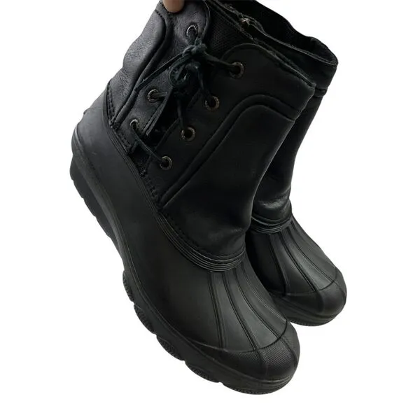 Sperry Top-Sider Womens 8M Black Saltwater Wedge Tide Quilted Rain‎ Boot Casual