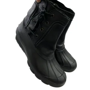 Sperry Top-Sider Womens 8M Black Saltwater Wedge Tide Quilted Rain‎ Boot Casual