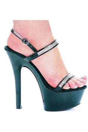 SS-601-DIAMOND Platform Sandal  | Black  Patent
