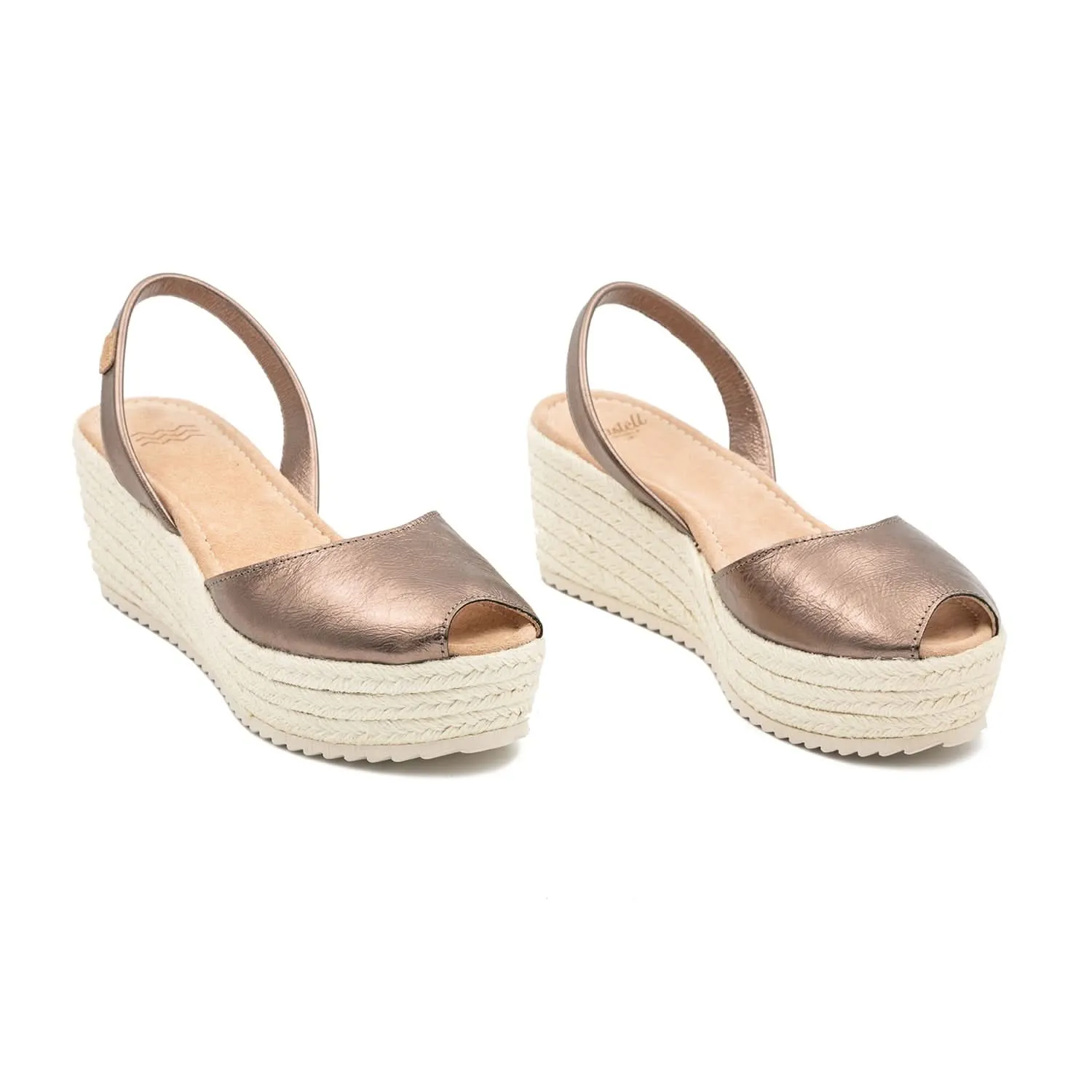 Standard Leather Menorcan Sandal With Metallic Touch For Women - 2580 Vico Las Vegas