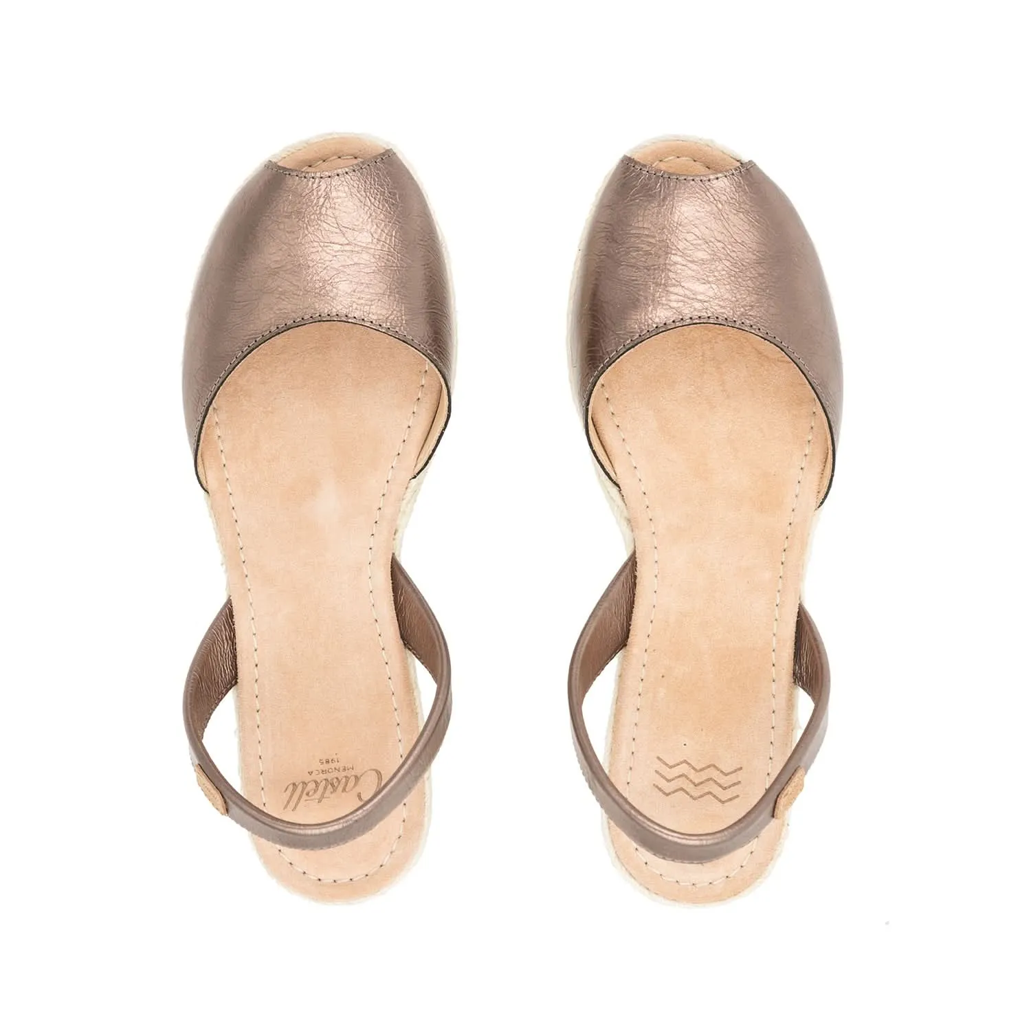 Standard Leather Menorcan Sandal With Metallic Touch For Women - 2580 Vico Las Vegas