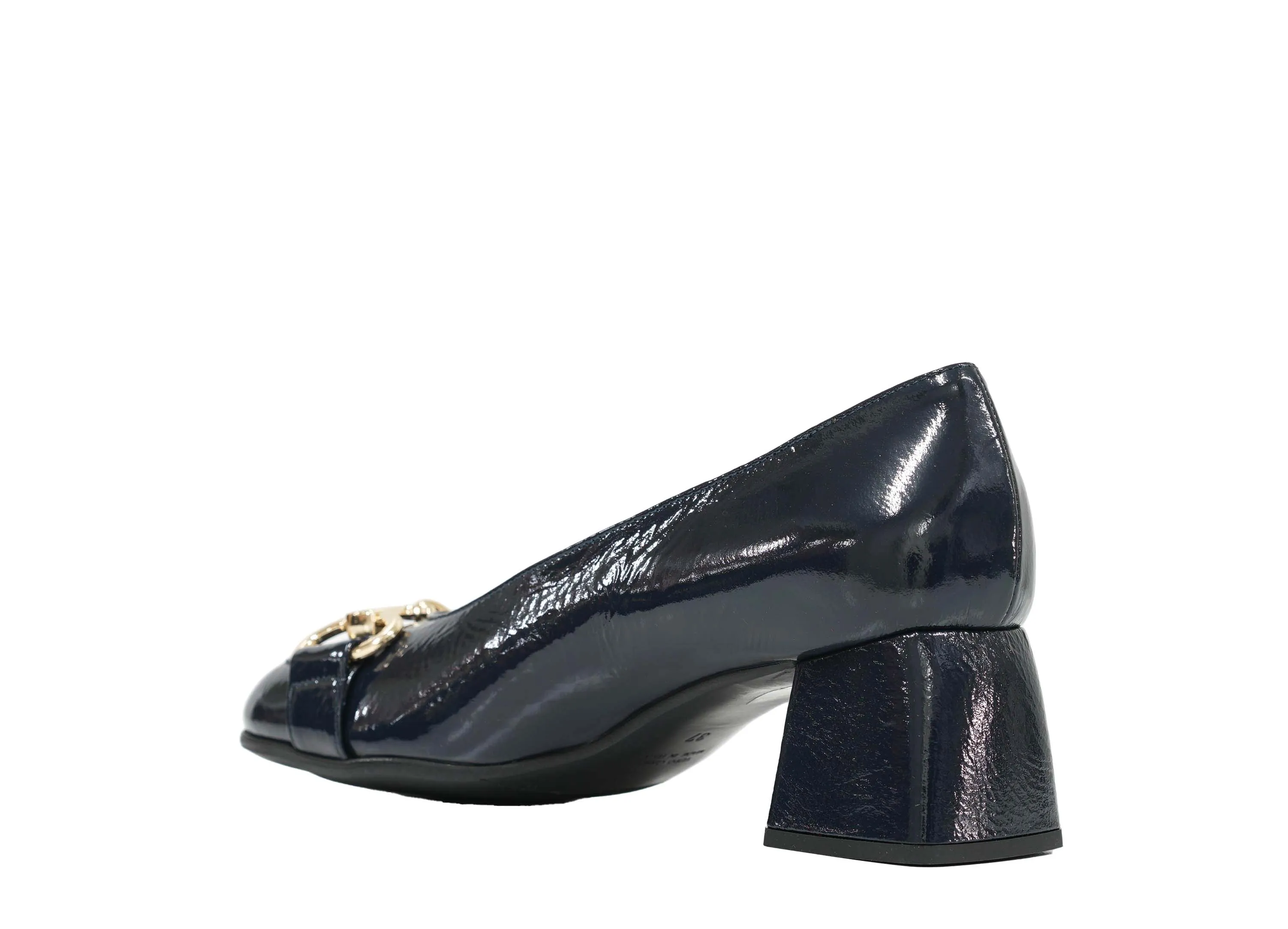 Stefano Stefani Women's Blue Naplak Patent Leather Chain Shoe 8761 40% OFF