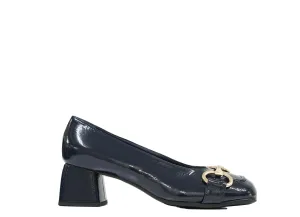 Stefano Stefani Women's Blue Naplak Patent Leather Chain Shoe 8761 40% OFF