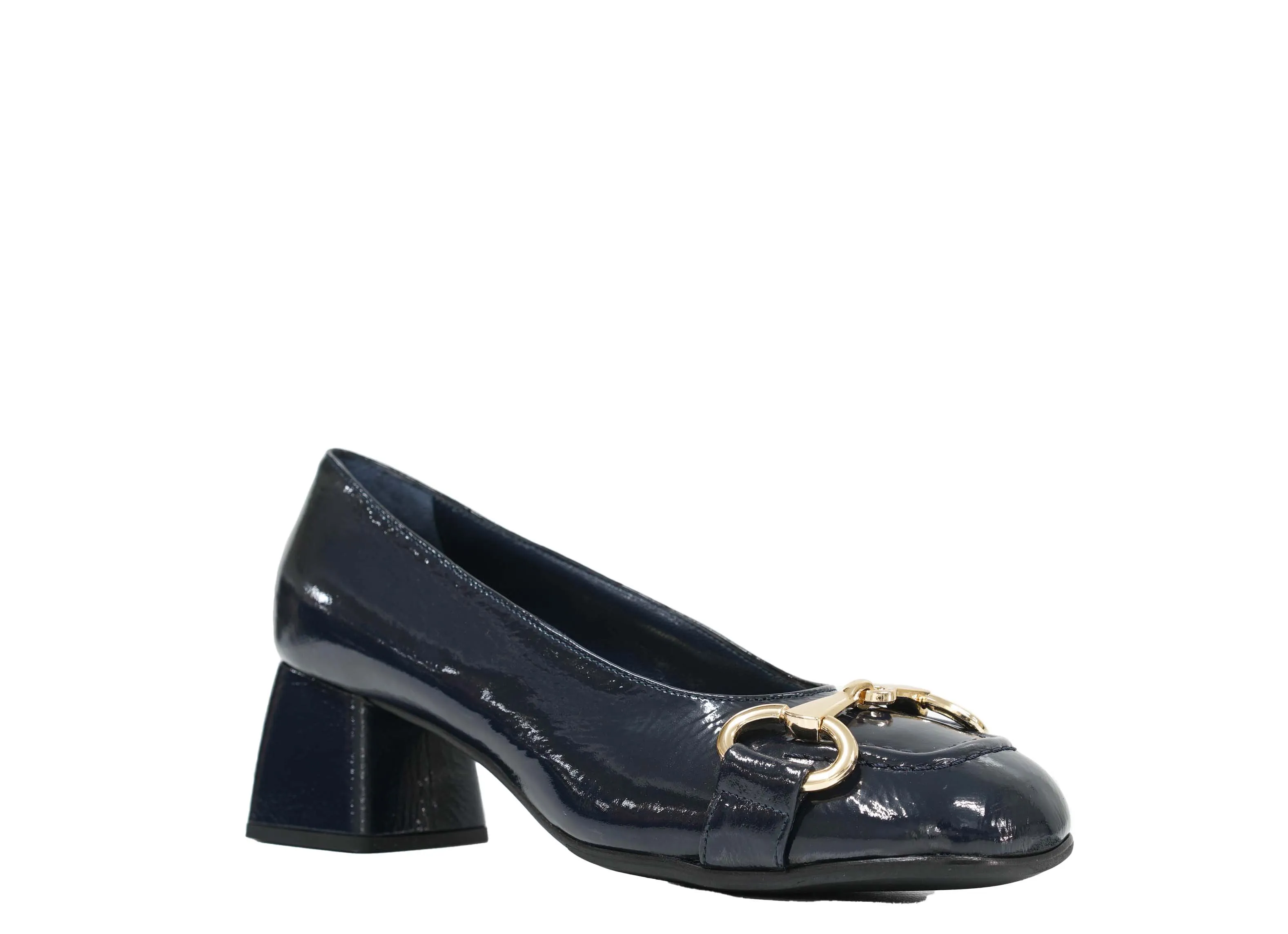 Stefano Stefani Women's Blue Naplak Patent Leather Chain Shoe 8761 40% OFF