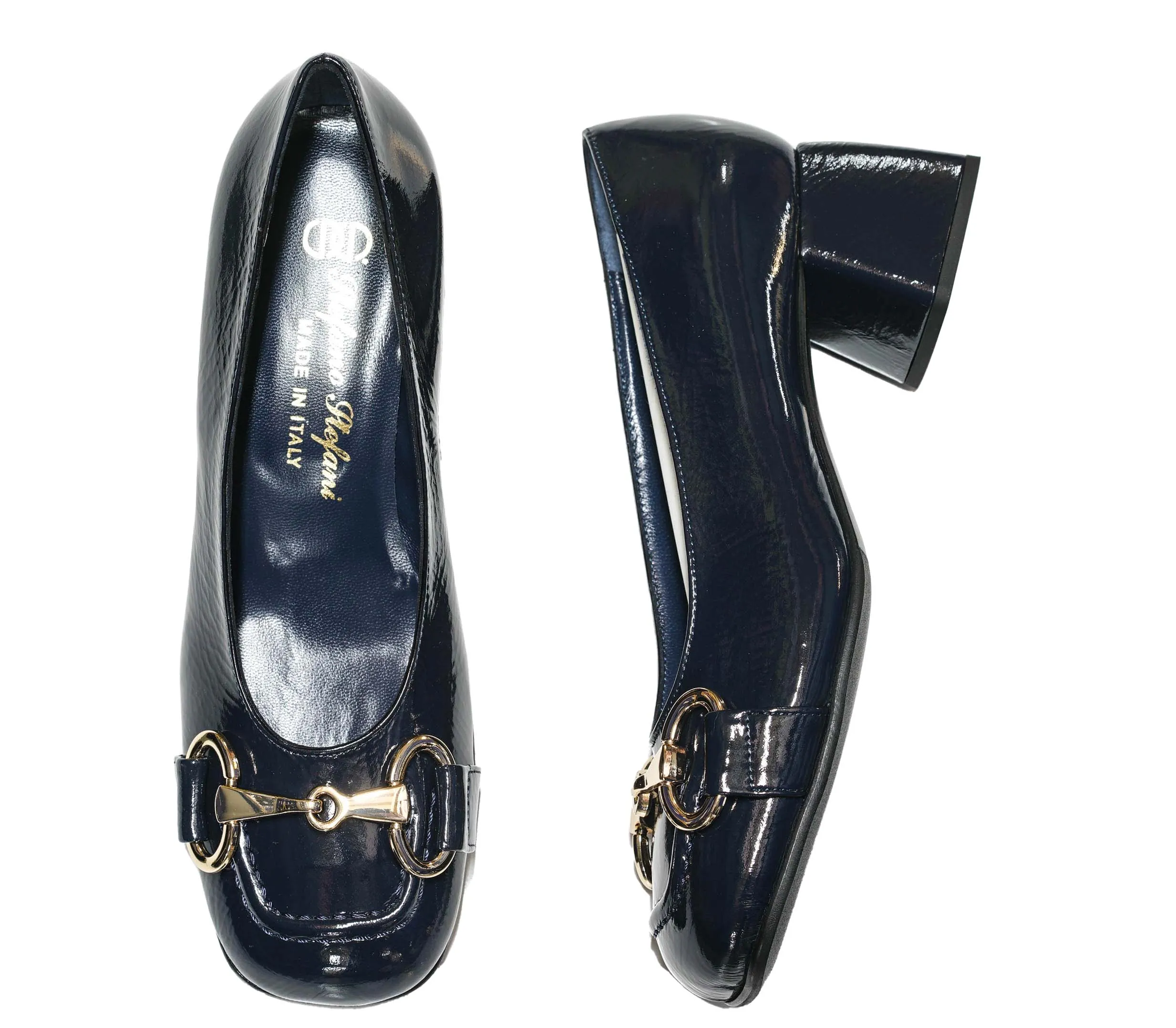 Stefano Stefani Women's Blue Naplak Patent Leather Chain Shoe 8761 40% OFF