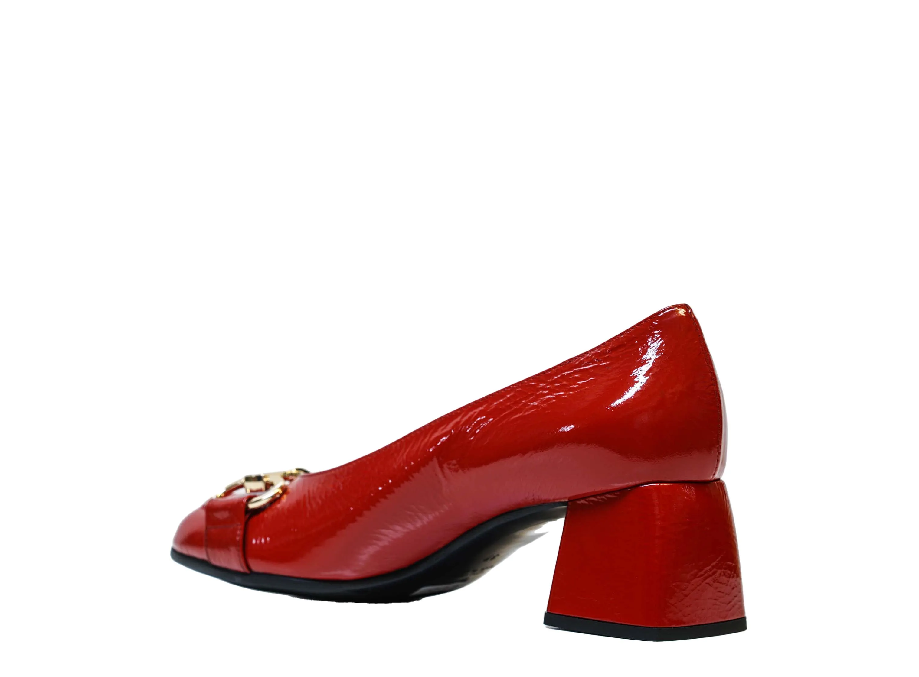 Stefano Stefani Women's Red Naplak Patent Leather Chain Shoe 8761 40% OFF