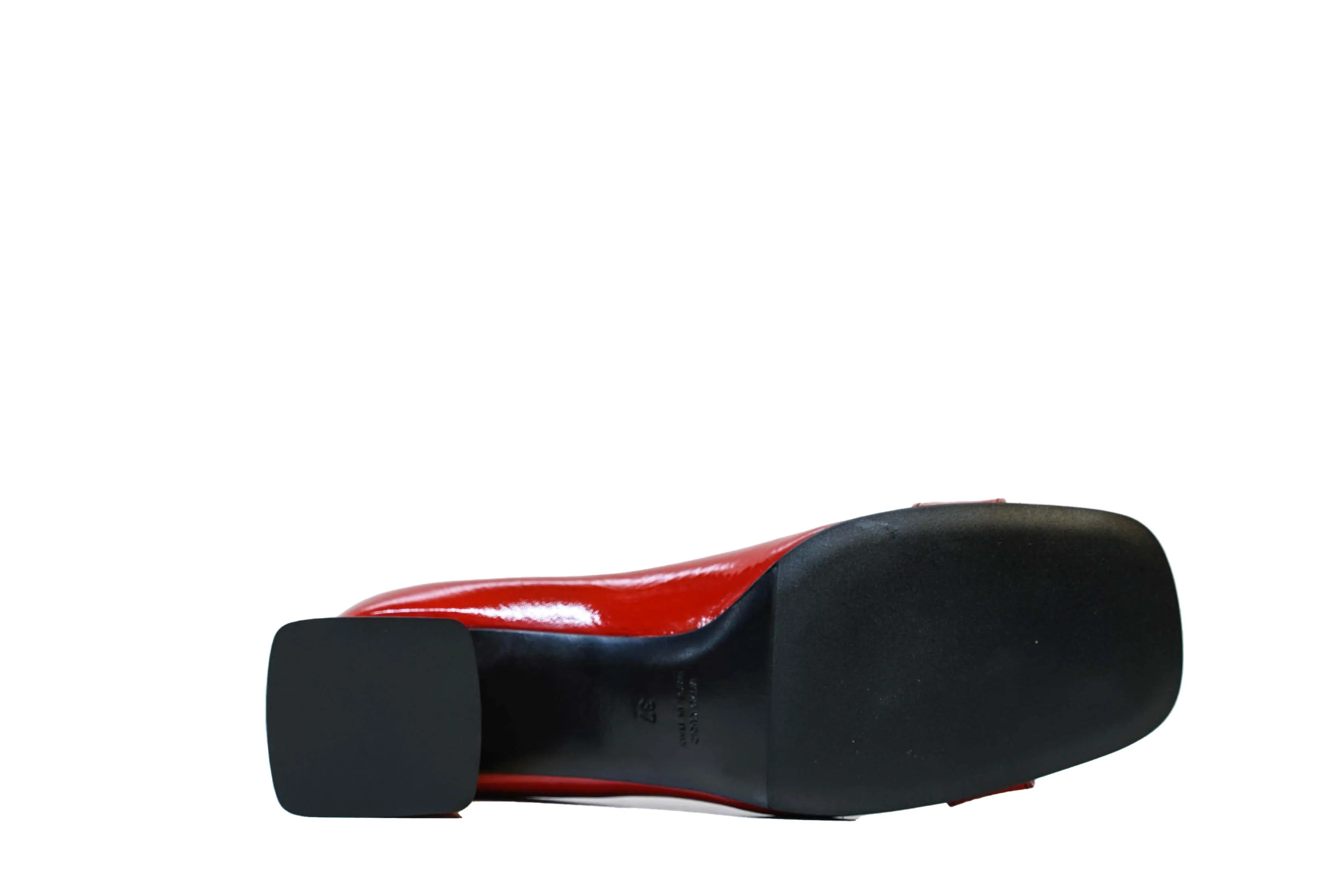 Stefano Stefani Women's Red Naplak Patent Leather Chain Shoe 8761 40% OFF