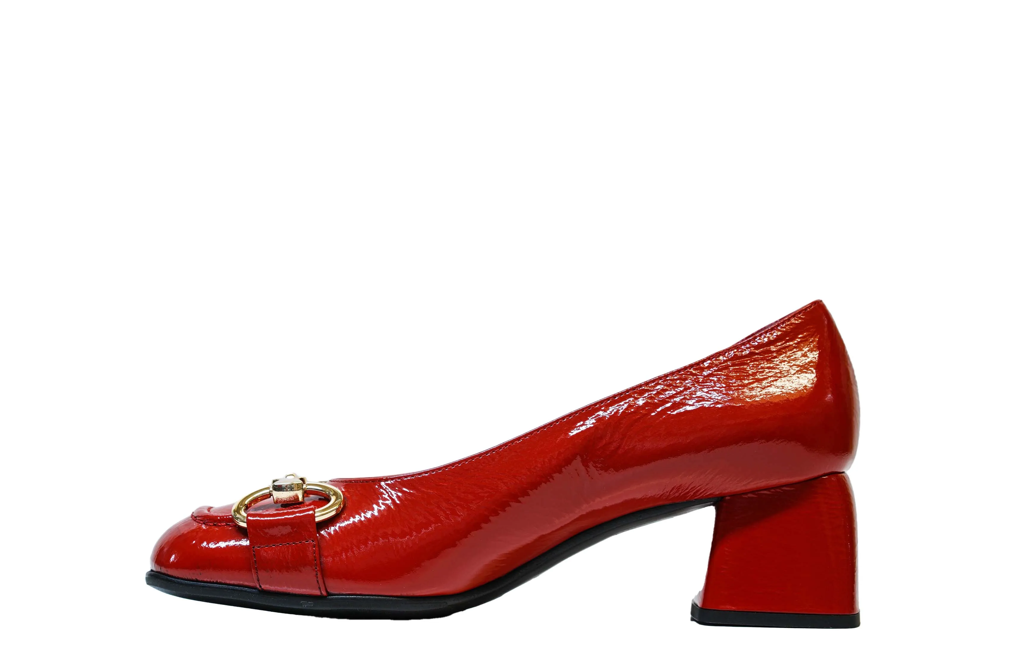 Stefano Stefani Women's Red Naplak Patent Leather Chain Shoe 8761 40% OFF