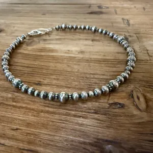 Sterling Navajo Pearl Ankle Bracelet
