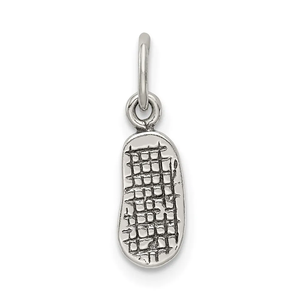 Sterling Silver Antiqued Flip Flop Charm