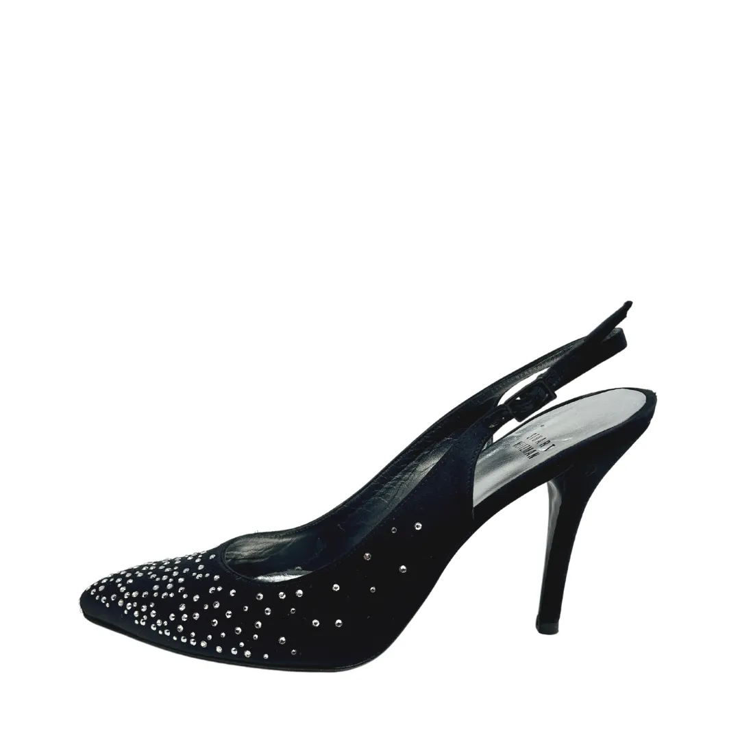 Stuart Weitzman Crystal Embellished Sling Backs- Size 9