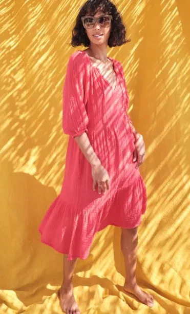Sundry Mid Tier Dress - Poppy