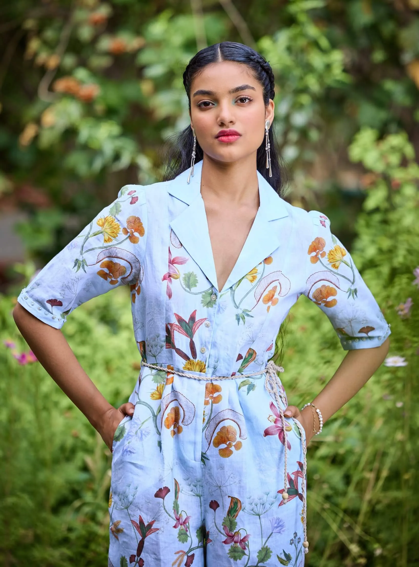 Sydney blue jumpsuit and belt