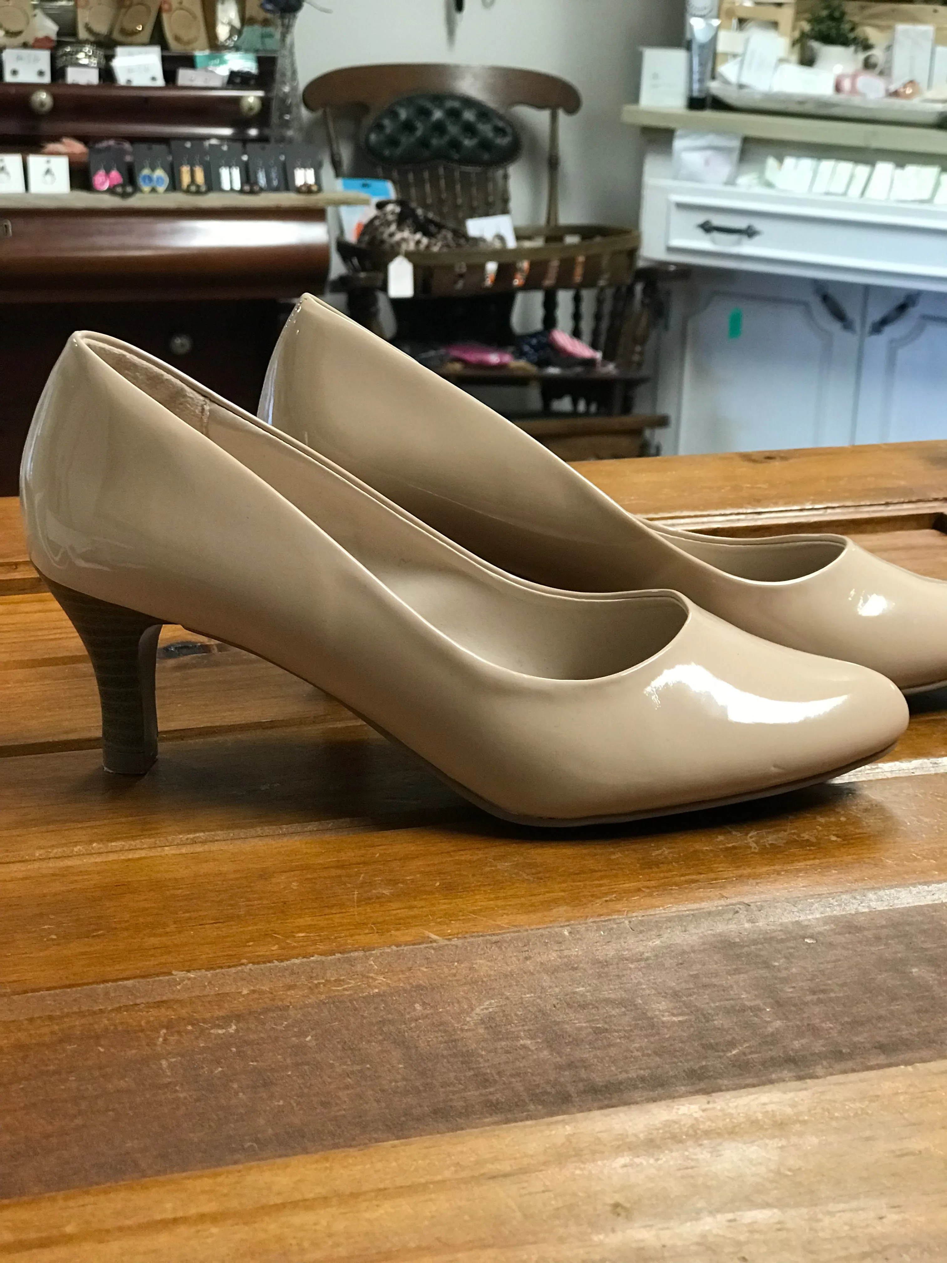 Tan Patent Heels-7