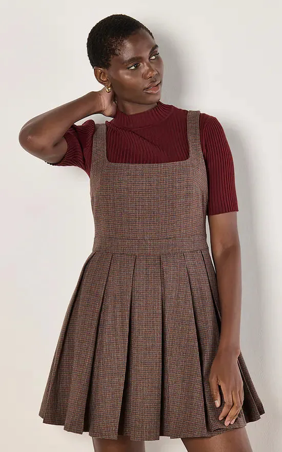 The Maggie Pleated Mini Skater Dress - PLUS