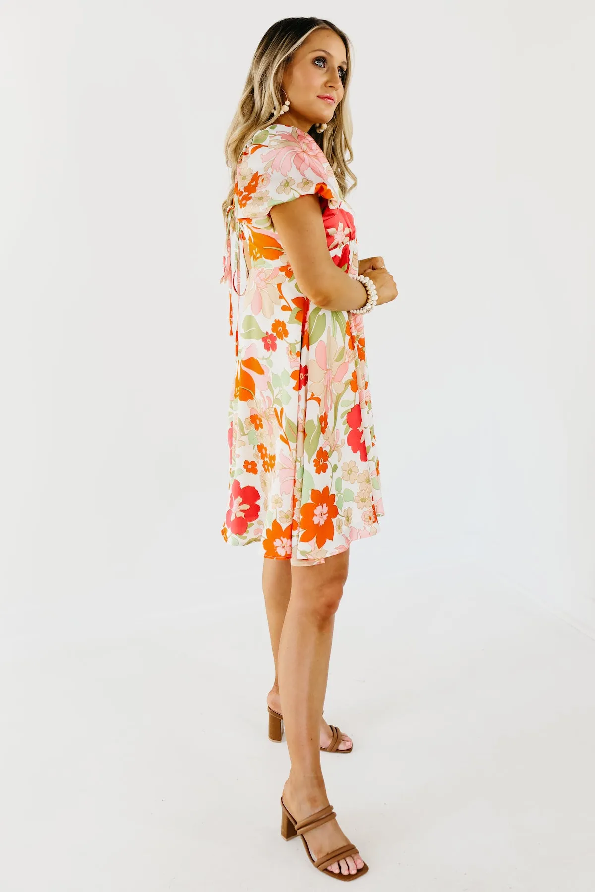The Ragan Corset Back Satin Floral Mini Dress - FINAL SALE