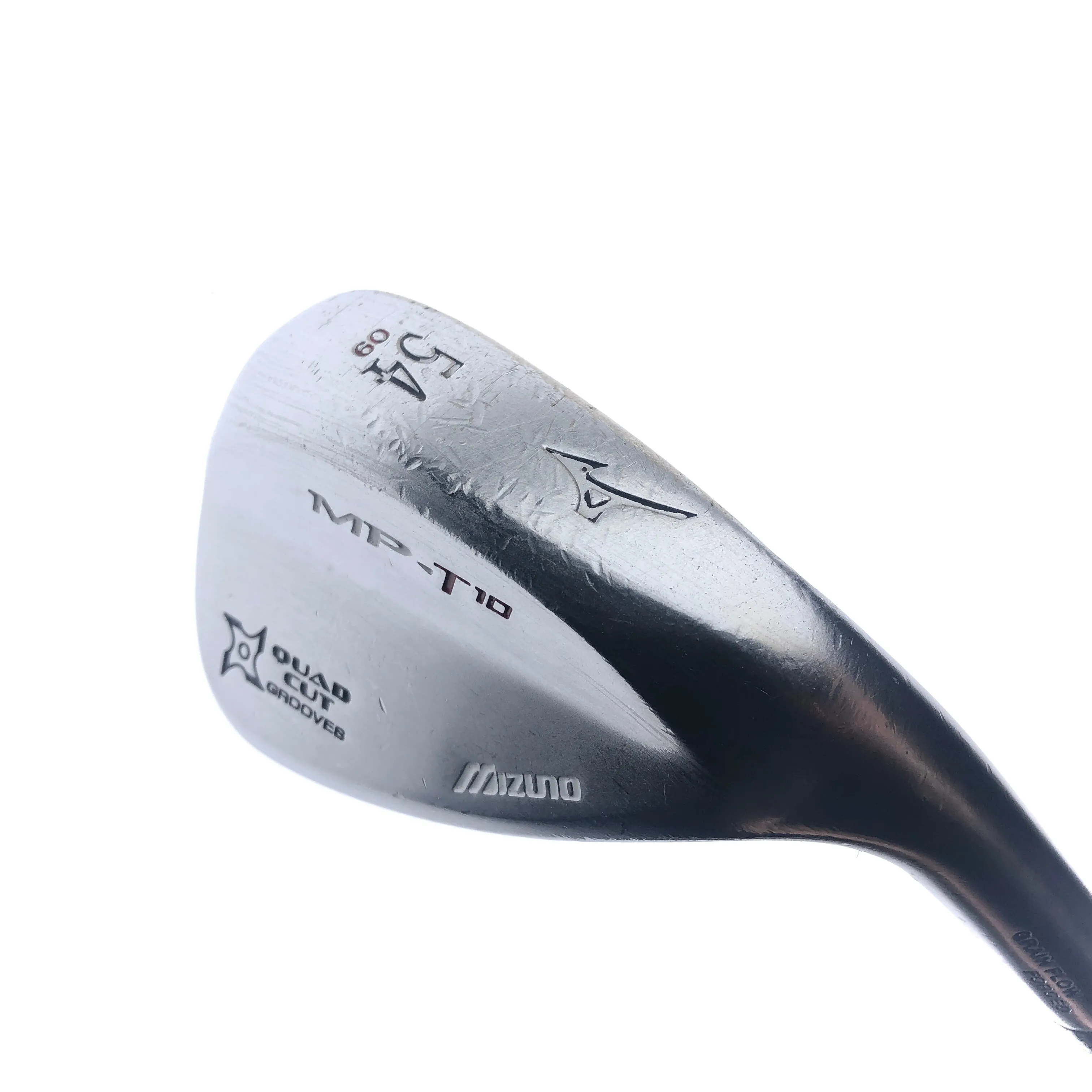 Used Mizuno MP-T 10 White Satin Chrome Sand Wedge / 54.0 Degrees / Stiff Flex