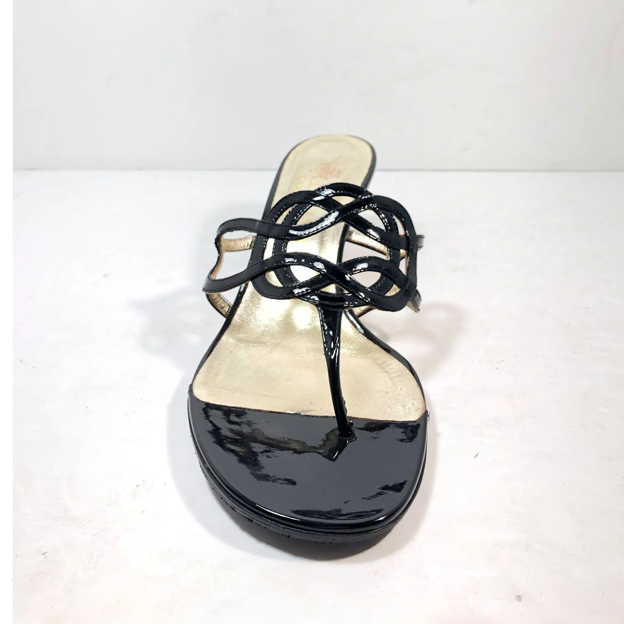 VALENTINO Black Patent Leather Heels Size 36 1/2