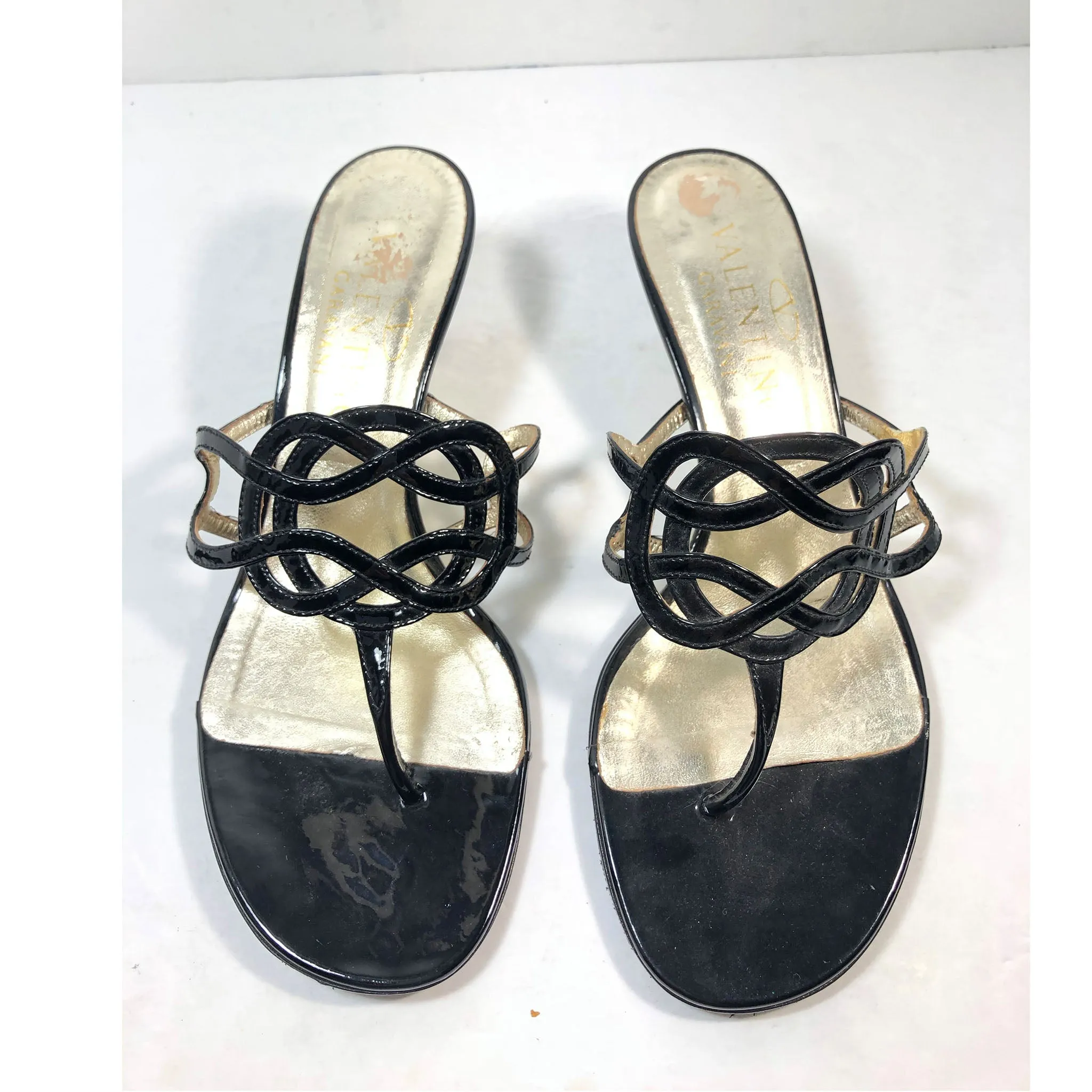 VALENTINO Black Patent Leather Heels Size 36 1/2