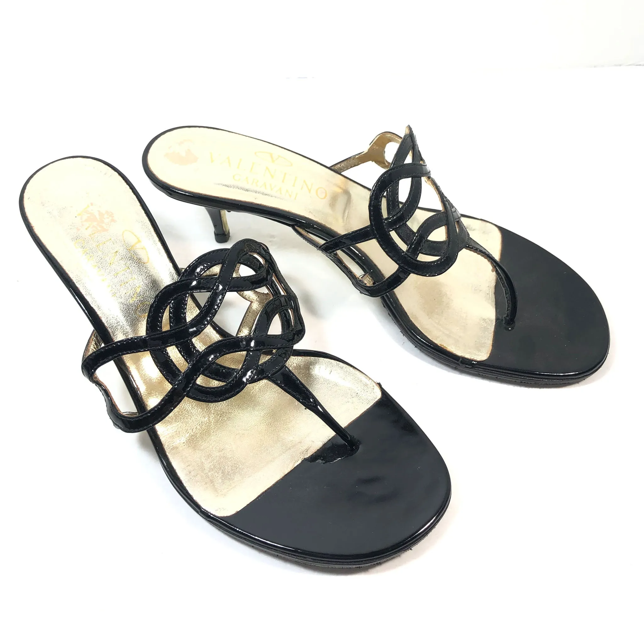 VALENTINO Black Patent Leather Heels Size 36 1/2
