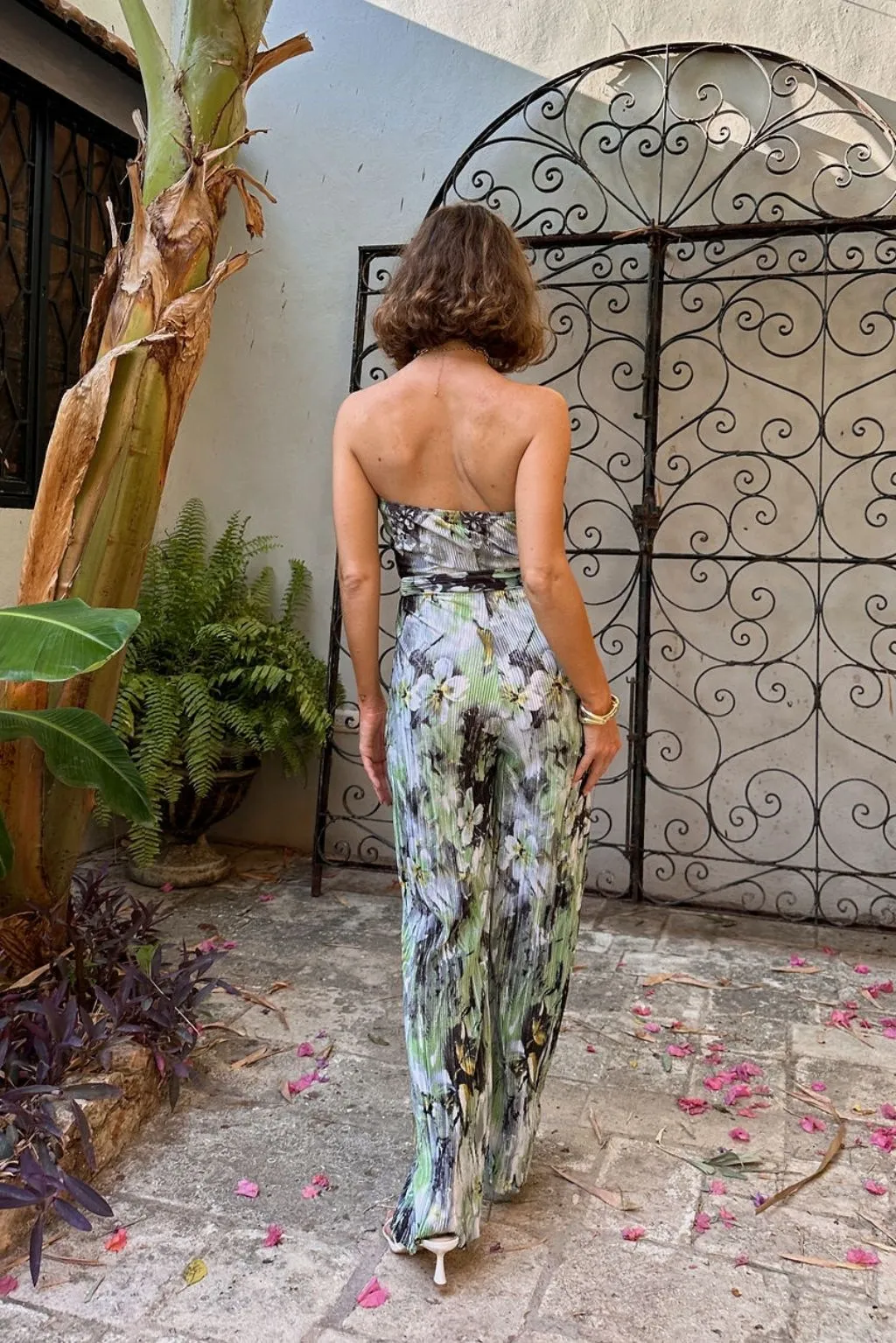 Verbena Plisse Strapless Jumpsuit