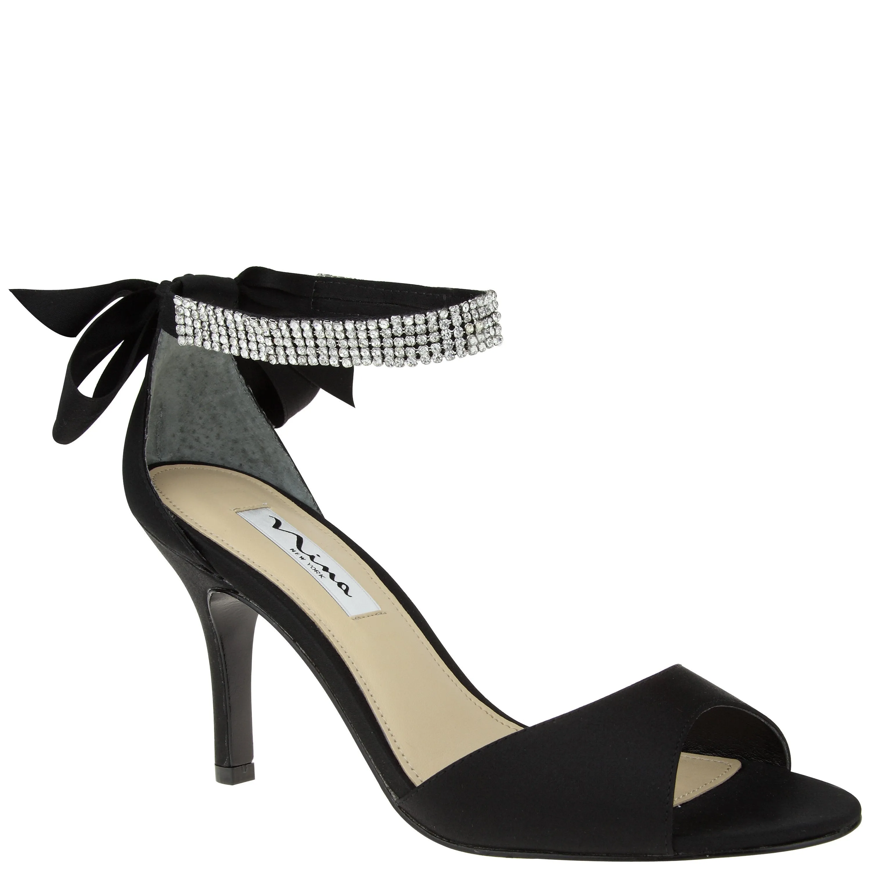 VINNIE-BLACK LUSTER SATIN