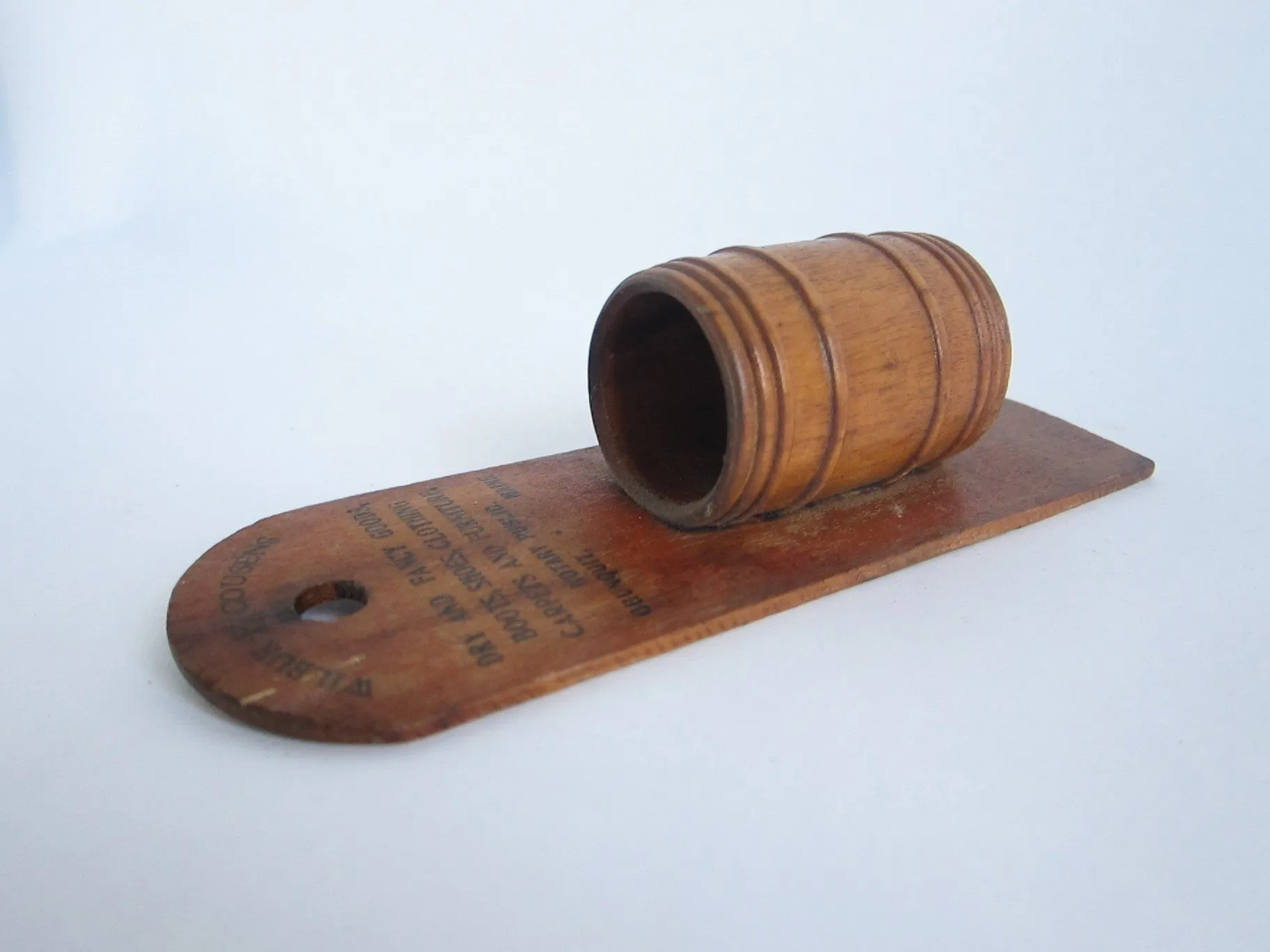 Vintage Advertising Wilbur F Cousens Wooden Match Holder