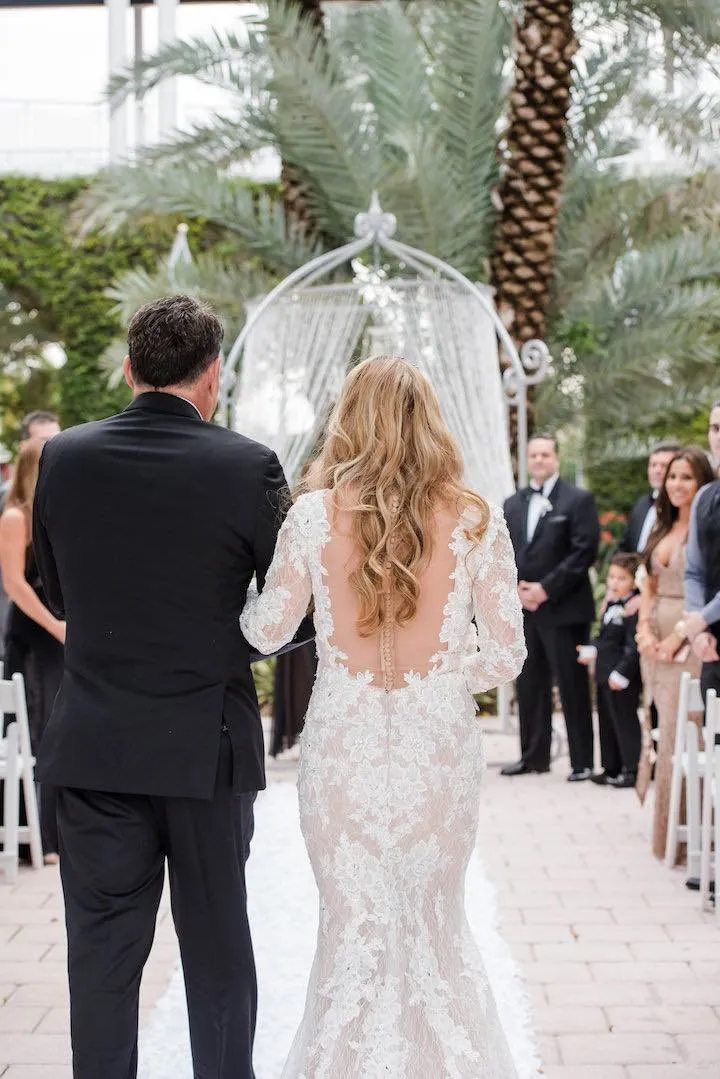 Vintage Lace Long Sleeve See Through Back Nude Mermaid Wedding Dresses, WD0173