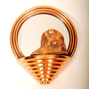 Vintage Mirror Bronzed Cowboy Boot Sconce