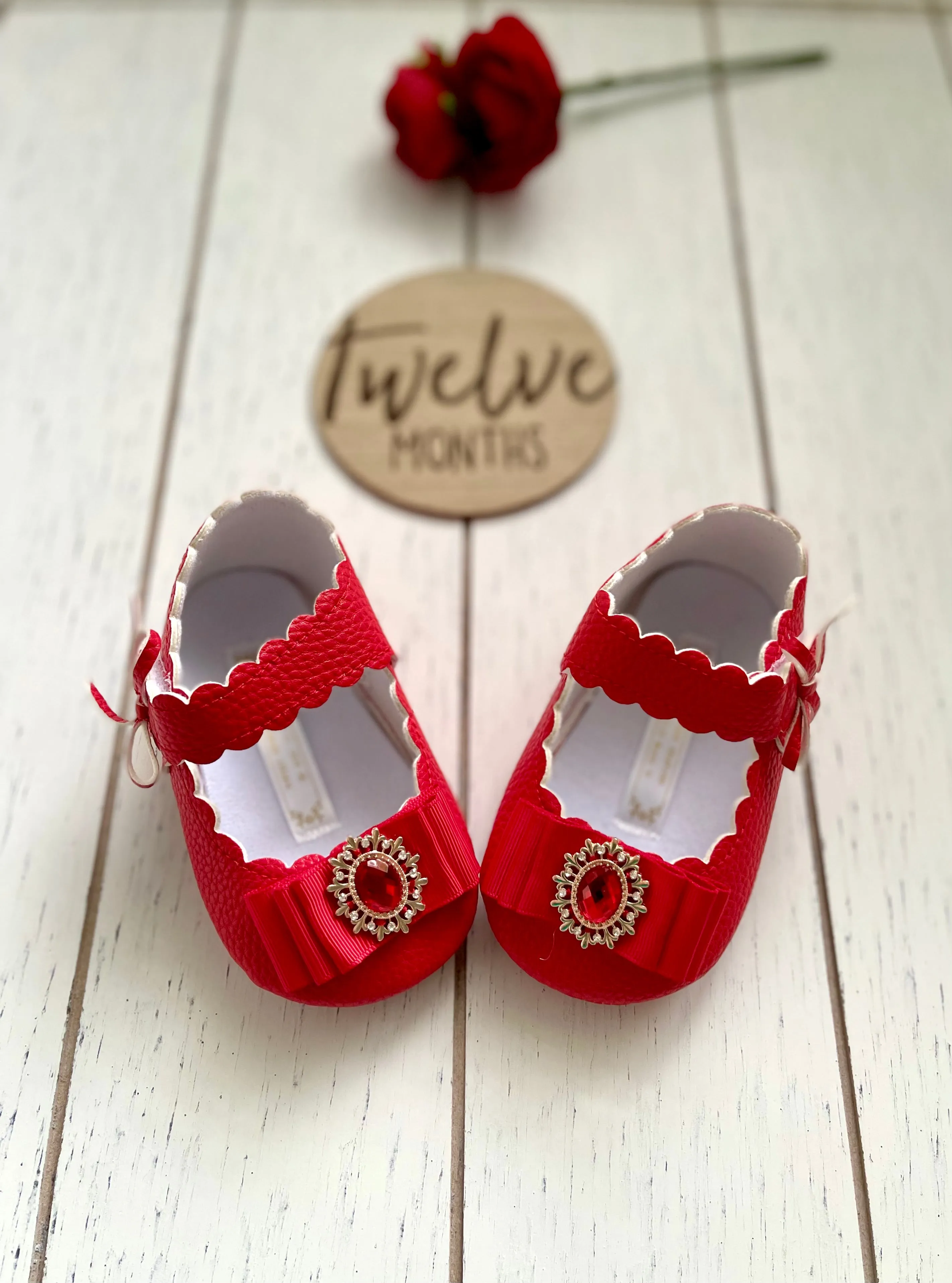 Vintage Red Bottoms Girl Shoes