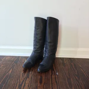 Vintage West 31st 80s leather fold over slouchy pirate boots with low heel // size 8.5