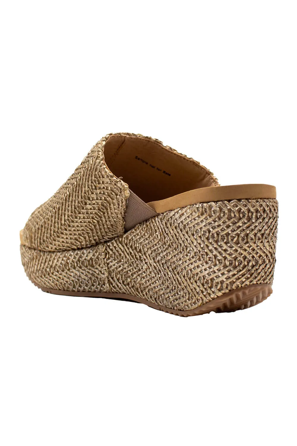 Volatile Canteen Woven Wedge Sandals for Women in Brown | PV1013-PEWTER