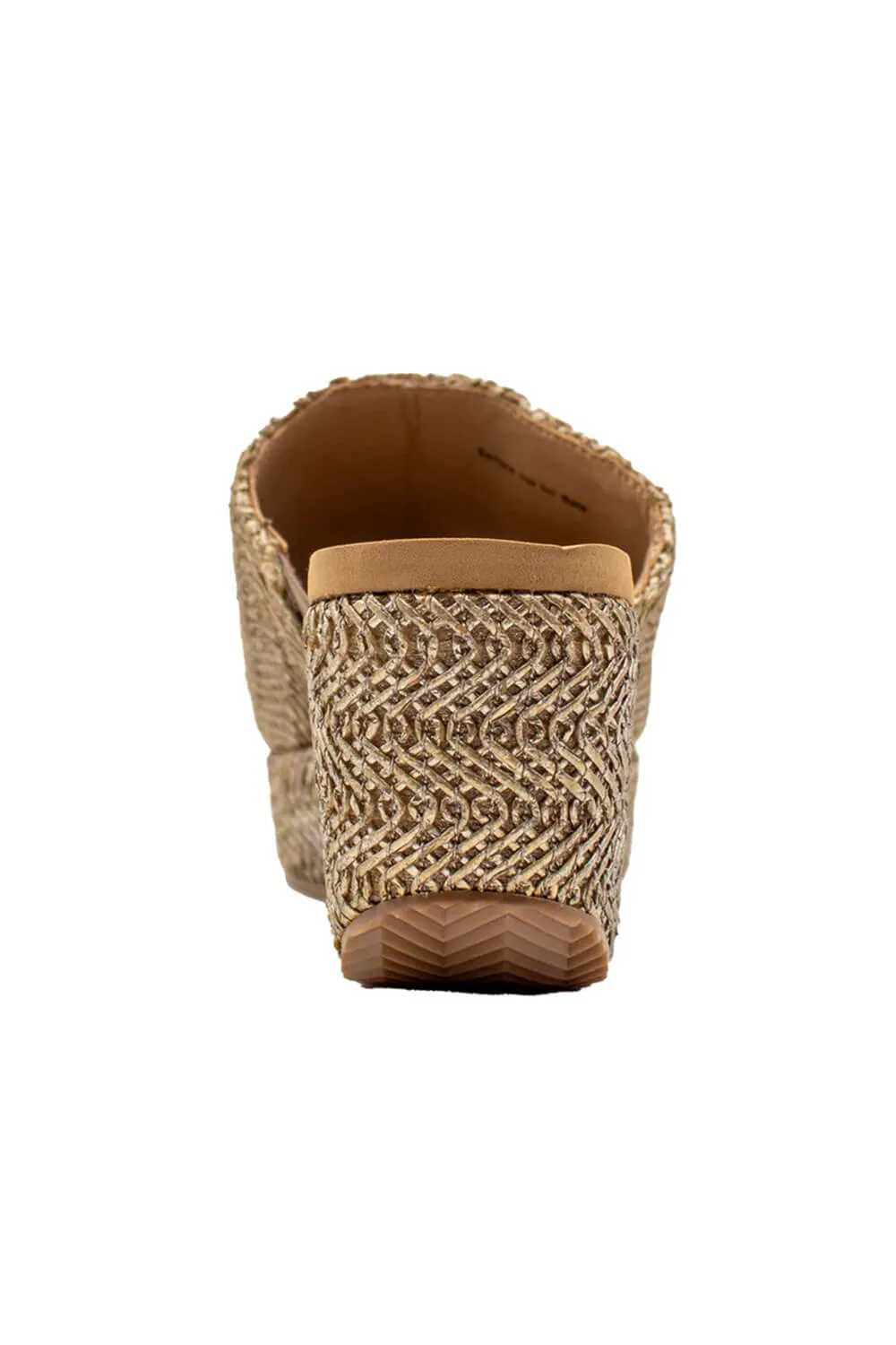 Volatile Canteen Woven Wedge Sandals for Women in Brown | PV1013-PEWTER