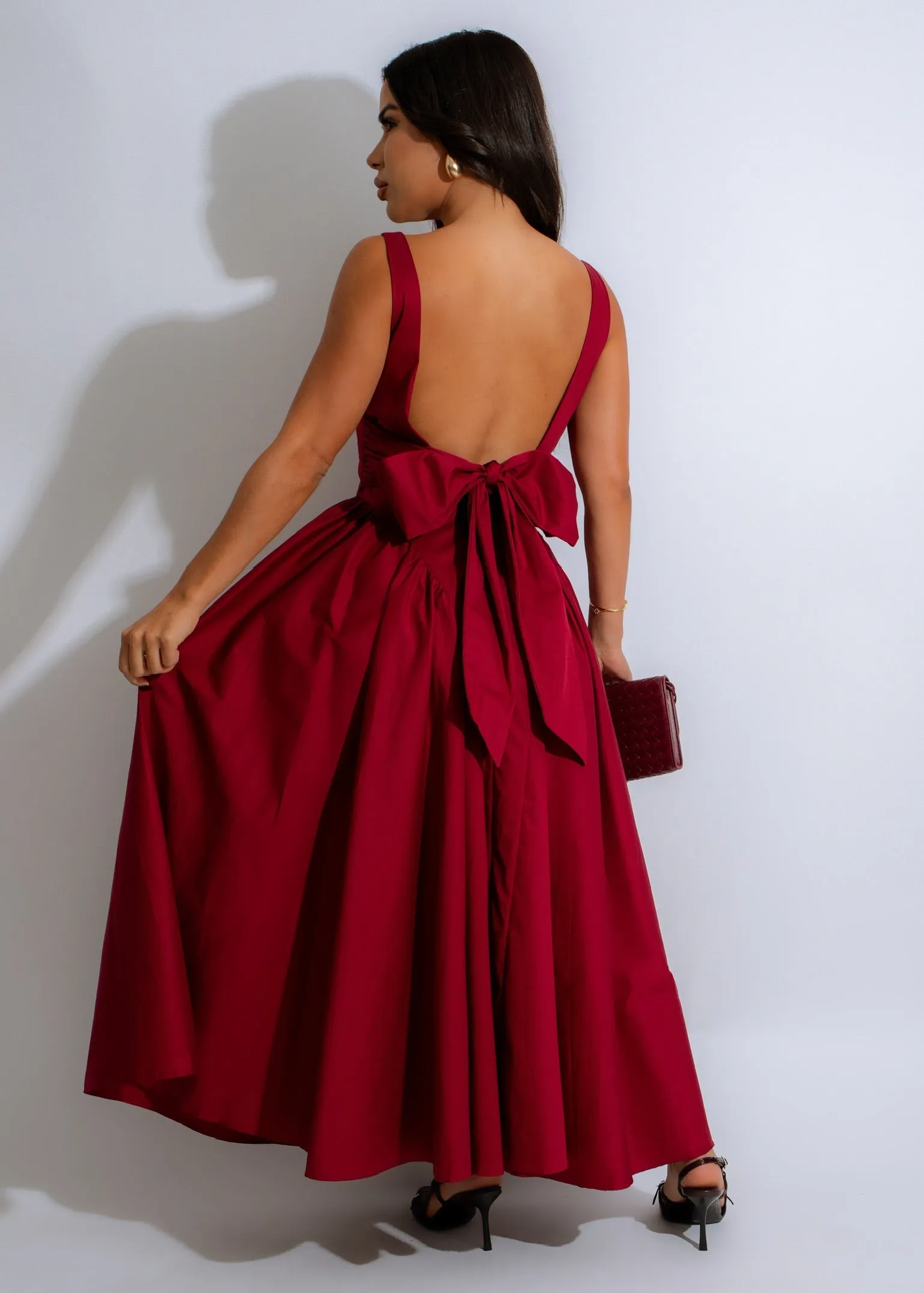 Whispering Rose Maxi Dress Red