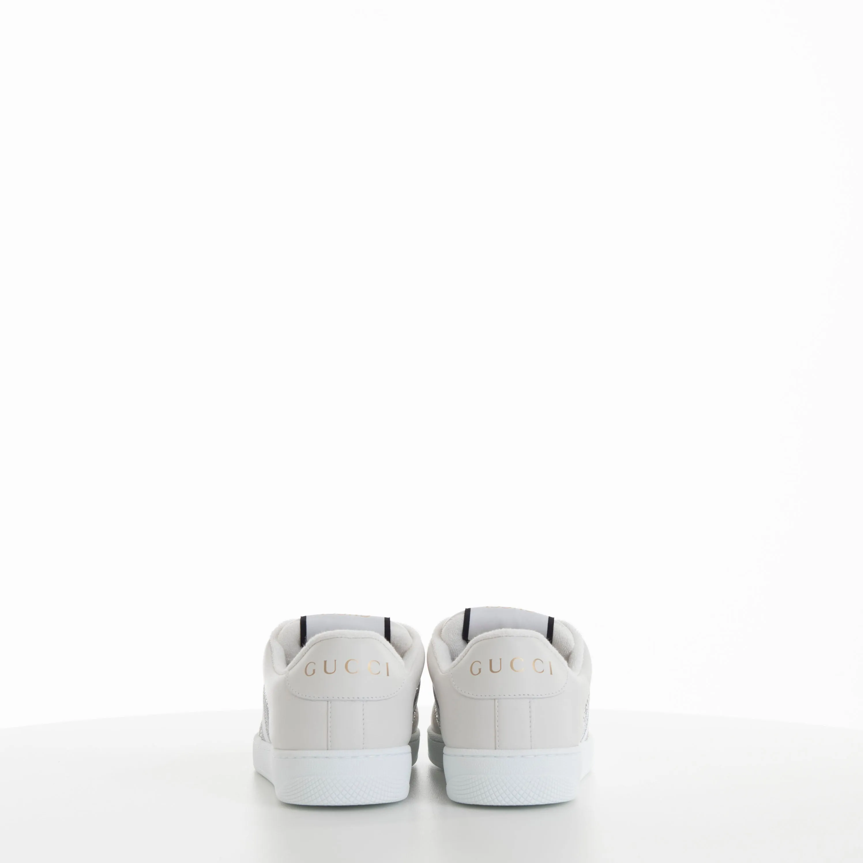 White Grey Women Screener Leather Sneakers
