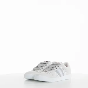 White Grey Women Screener Leather Sneakers