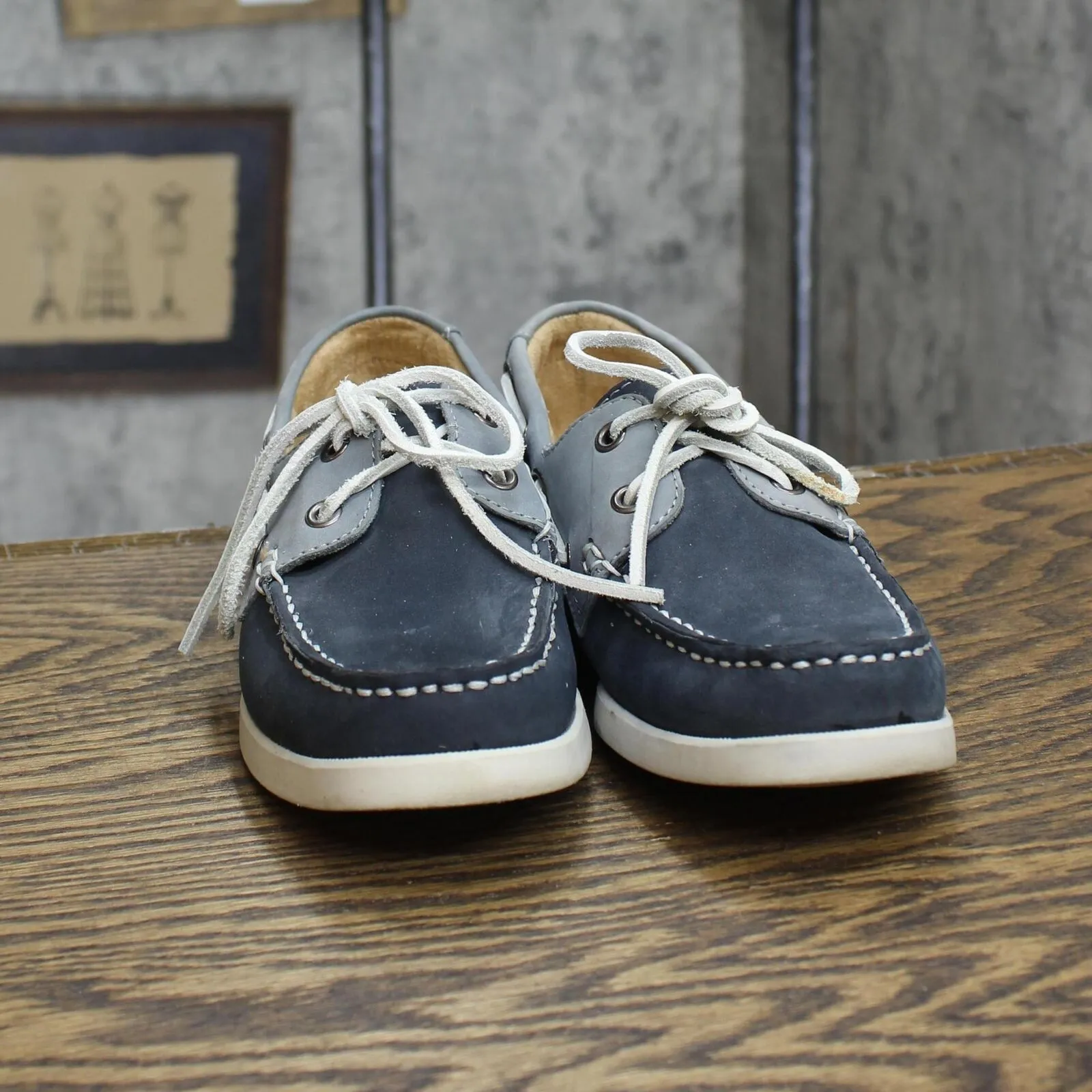 White Mountain Womens Vintage Lace Up Boat Shoes 1673fad7f403b5 Blue 6.5M