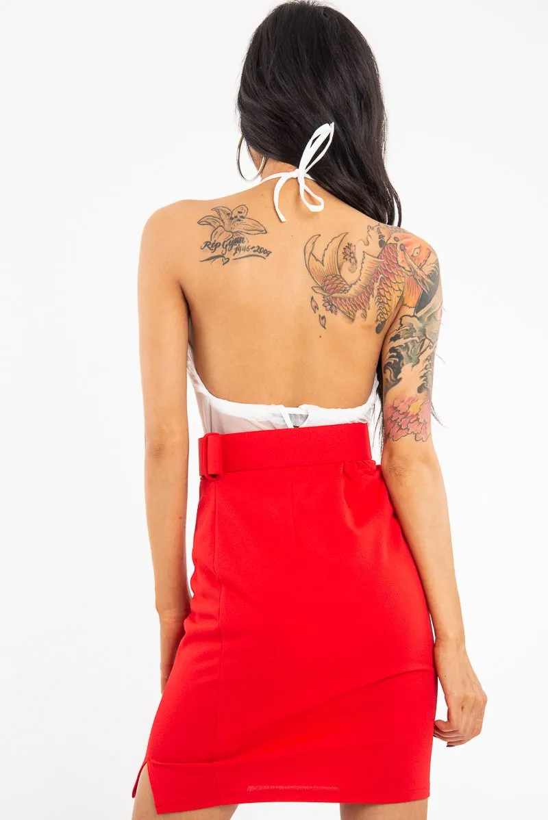 White Sheer Lace High Neck Bodysuit - Joules
