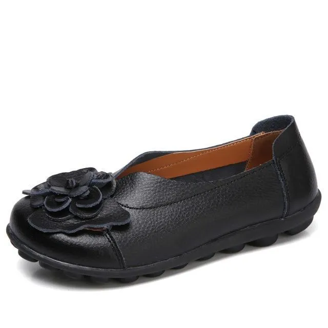 Women Ballet Flats Genuine Leather Loafers Shoes