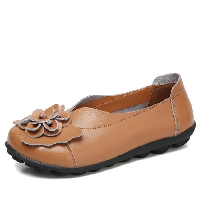 Women Ballet Flats Genuine Leather Loafers Shoes