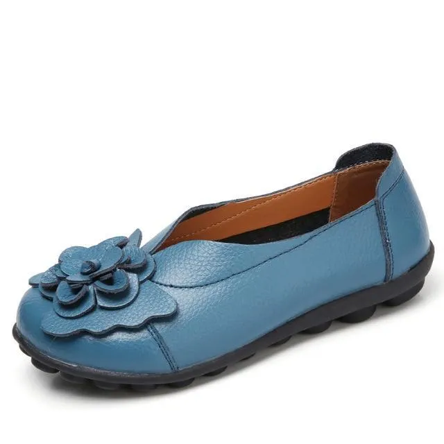 Women Ballet Flats Genuine Leather Loafers Shoes