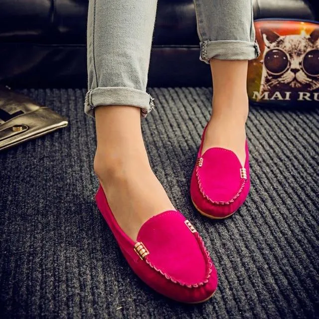 Women Flats shoes  Fashion Round Toe Platform Sweet Flat Casual Comfortable Ladies Shoes